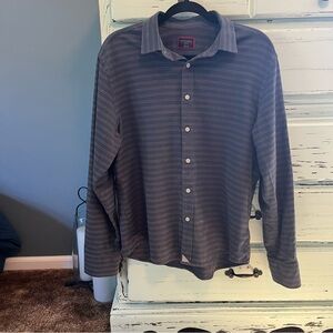 UNTUCKit Blue Striped Button Down Flannel Shirt. Size medium.